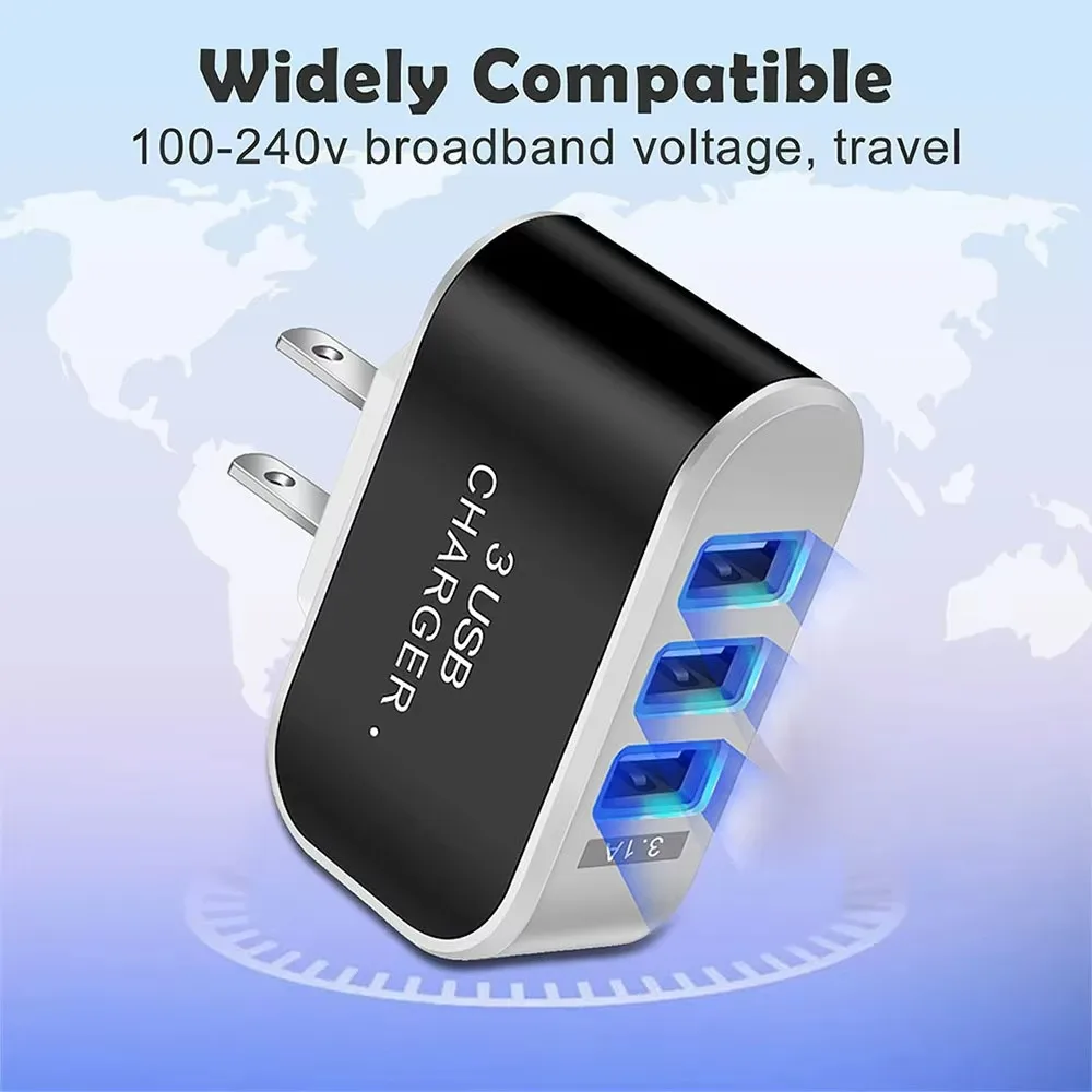 USB-зарядное Устройство 3-в-1 Для Телефонов Стандартная Розетка Европы И США