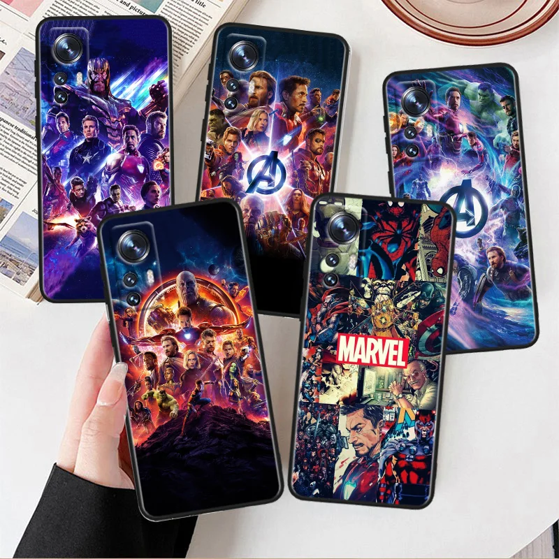 

Marvel The Avengers Phone Case For Xiaomi Mi 13 10S 10 9T 9SE 8 Mix Play A3 A2 A1 CC9E Note 10 Lite Pro Black Cover