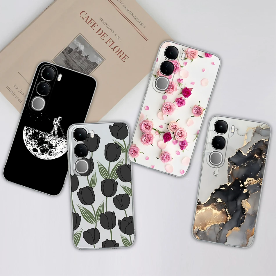 Прозрачный чехол для Vivo V40 Lite V40SE Y200 Y300 простая задняя крышка V 40 SE мягкий