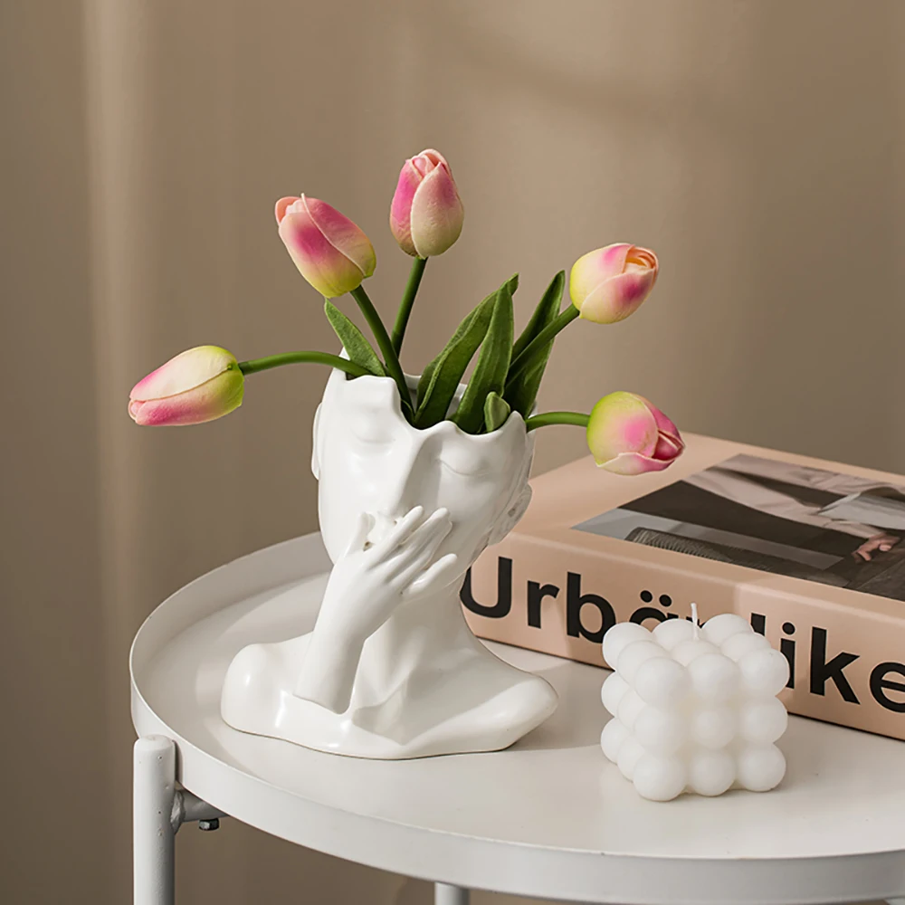 

Nordic Home Decor Body Art Ceramic Vase Room Decor Living Room Decoration Cachepot For Flowers Flower Pot Wedding Decoration