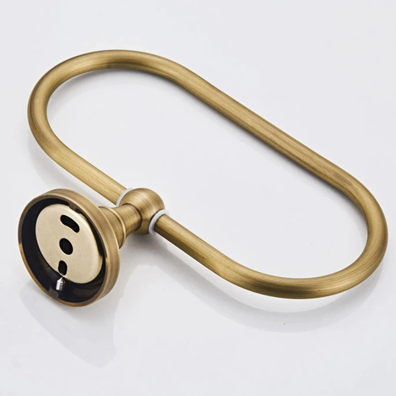 

Towel Ring Brass Wall Mounted Ellipse Kitchen Washroom Bath Towel Holder Metal Vintage Bathroom Accessories