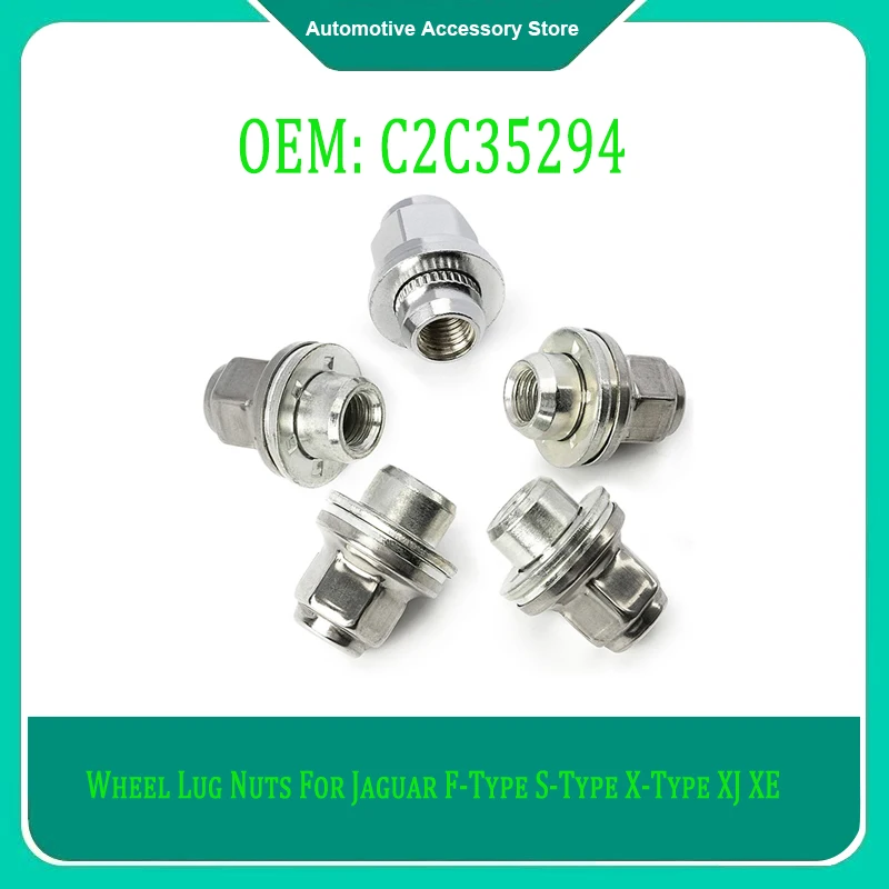 C2C35294 5Pcs/Lot Wheel Lug Nuts For Jaguar F-Type S-Type X-Type XJ XE XF XK 1999-2011 Auto Parts