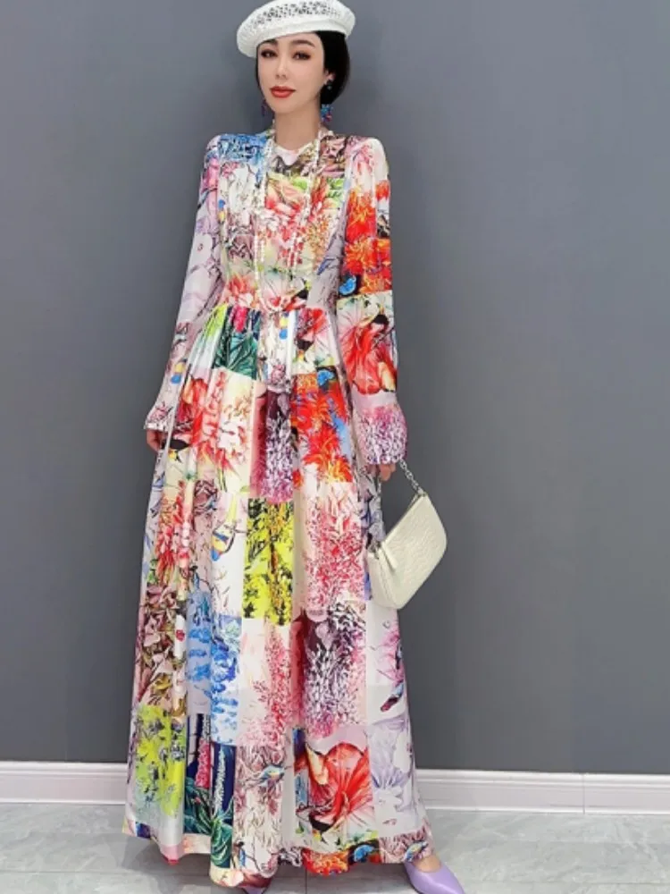 

Женское платье с цветочным принтом URIOR, повседневное разноцветное платье с поясом, лето 2023