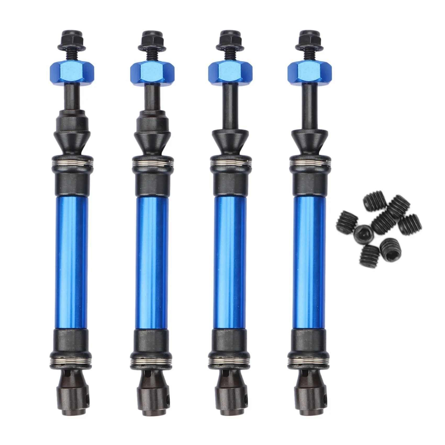 

4Pcs Metal Heavy Duty Drive Shaft CVD for 1/10 Traxxas Slash Rustler Stampede VXL 4X4 4WD RC Car Upgrade Parts,Blue