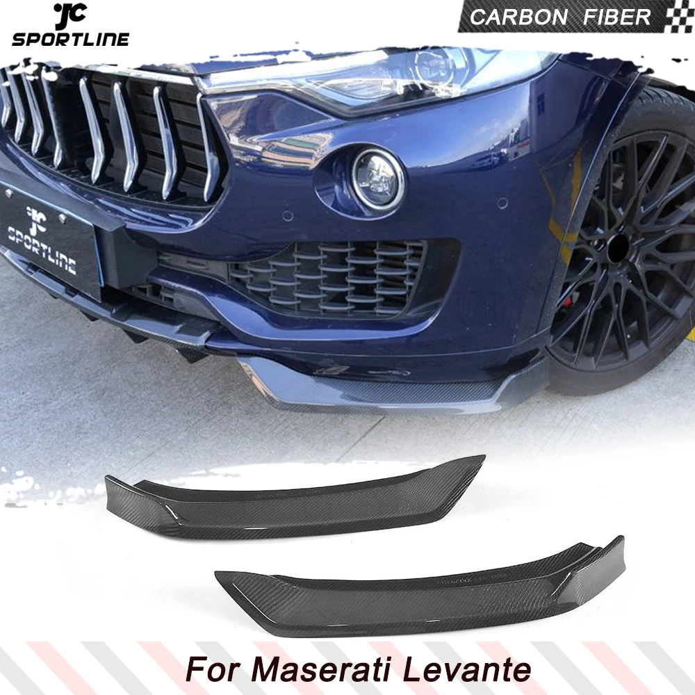 

Car Front Bumper Lip Splitters Winglets Spoiler for Maserati Levante 4 Door 2016 - 2019 Carbon Fiber/ FRP Side Aprons Cupwings