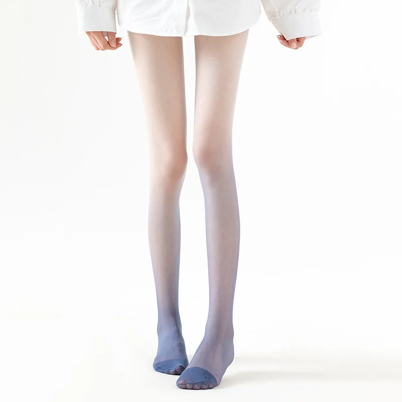 Popular Logo Black Gray Gradient Stockings Ultra-thin Three Color Socks In Spring And Summer Tights Velvet Arbitrary 