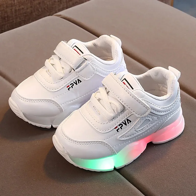 

Size 21-30 Children LED Sneakers With Light Up sole Baby Led Luminous Shoes for Girls /Glowing Lighted Shoes for Kids Boys tenis