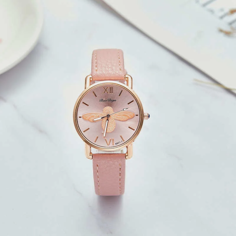 

Hot Selling Insect Design Watch Women's Luxury Small Vertical Watch Women's Fashion Simple Quartz Clock