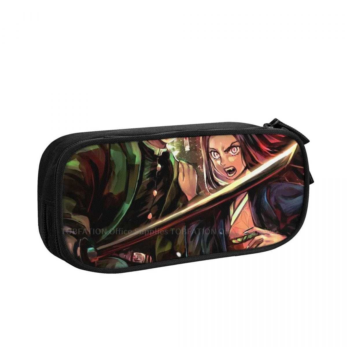 

Fight Pencase Demon Slayer Japanese Adventure Anime Pencil Bag Girls Boys School Storage Supplies Large Capacity Double Zipper