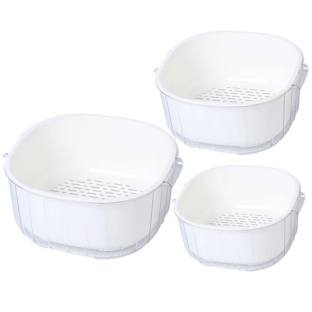 

3Pcs Multi-use Kitchen Washing Basket Detachable Vegetable Washing Basket Fruit Washing Basket for Washing Home