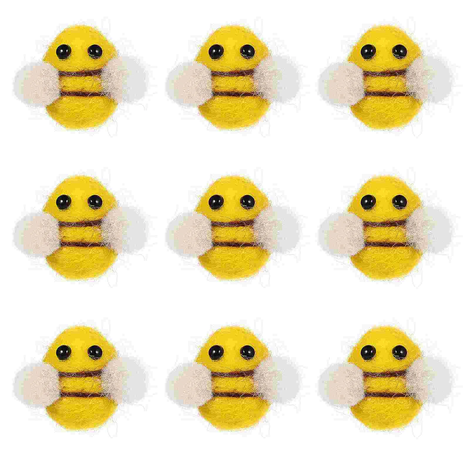 

10pcs Wool Felt Bees Decorations DIY Mini Bees Crafts Bee Decorations Costume Accessories