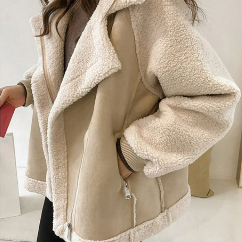

Coats Woman Winter 2023 Harajuku Jacket Clothes Motorcycle Suit Thickened Top Fashion Tops 2023 Women Varsity Bomber Loose