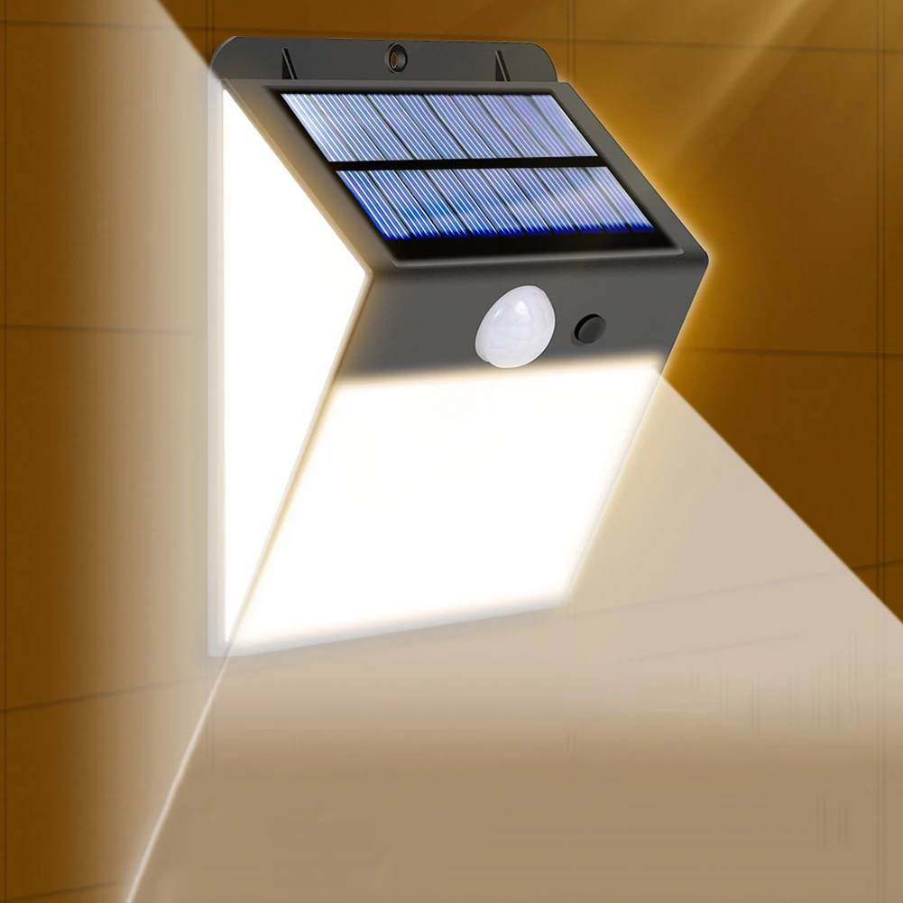 

Наружный настенный светильник на солнечной батарее с датчиком движения, IP65, 158LED, водонепроницаемый настенный светильник, 4-сторонний солнеч...