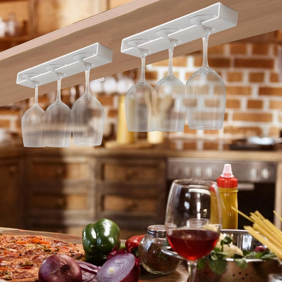 Подвесной держатель для бокалов вина под шкафом стойка подвесная полка