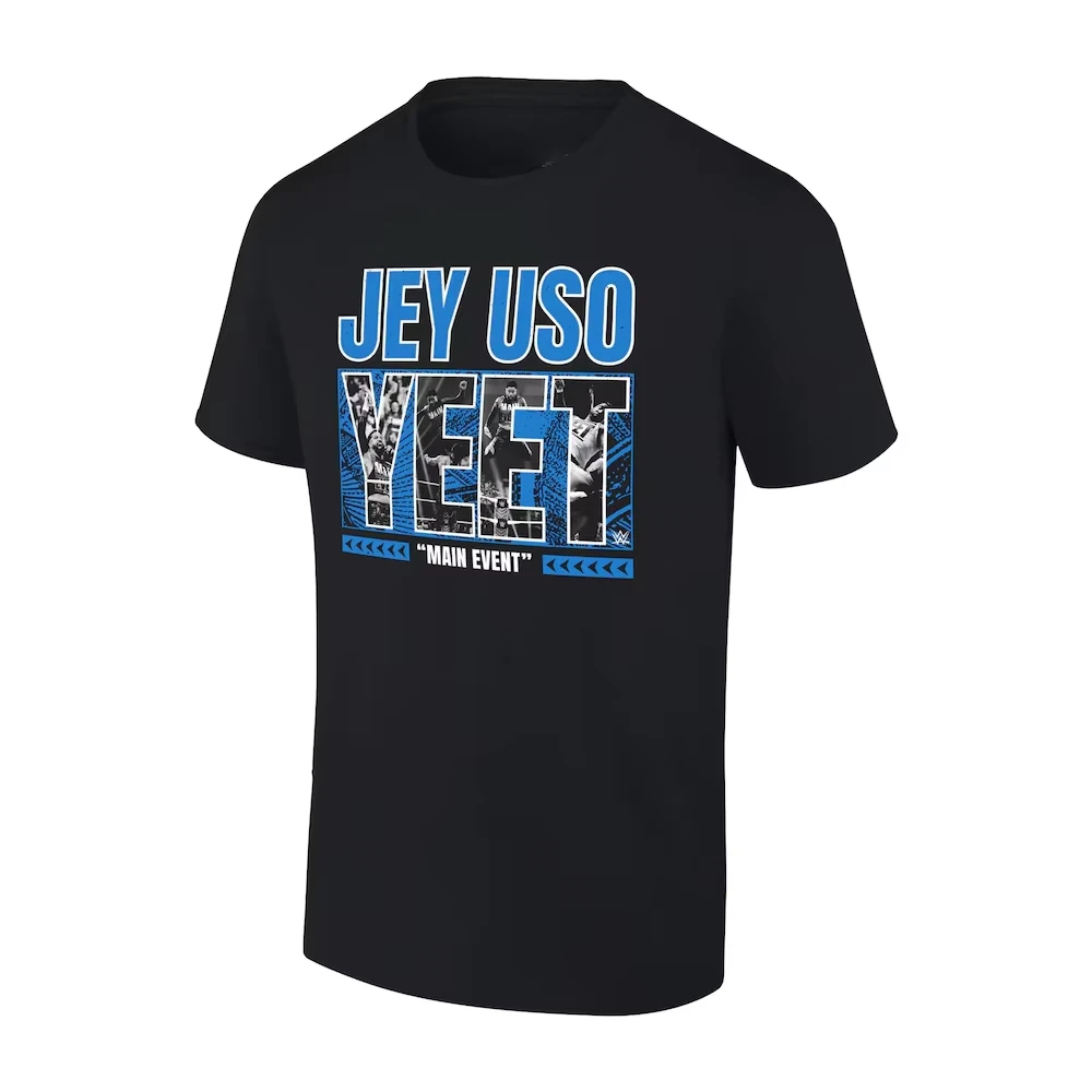 2024 Women's WWE Clothes Men's Ripple Junction Black Jey Uso Yeet T-Shirt Youth Child Wrestling Fans Must Have Unisex Tee Tops |