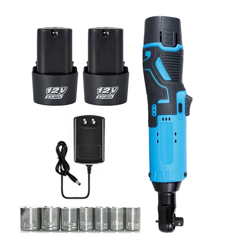 

12V Cordless Electric Ratchet Wrench Rechargeable Battery Torque Ratchet With Sockets Tool With Sleeve Set EU Plug