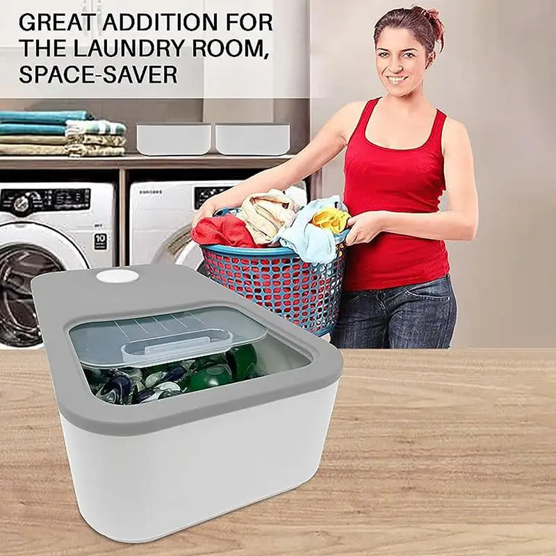 

Washing Powder Storage Container Laundry Detergent Dispenser With Lid Houseware Laundry Dishwasher Powder Box Home Supplies