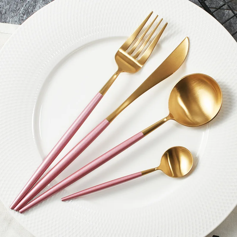 

Kitchen Utensils Set Restaurant Camping Cookware Hotel Portable Table Gift Dining Room Stainless Steel Cutlery Kitchenware Spoon