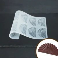 art rotating sector shape chocolate transfer sheet mould silicone mould dessert cupcake insert baking stencil candy fondant mold