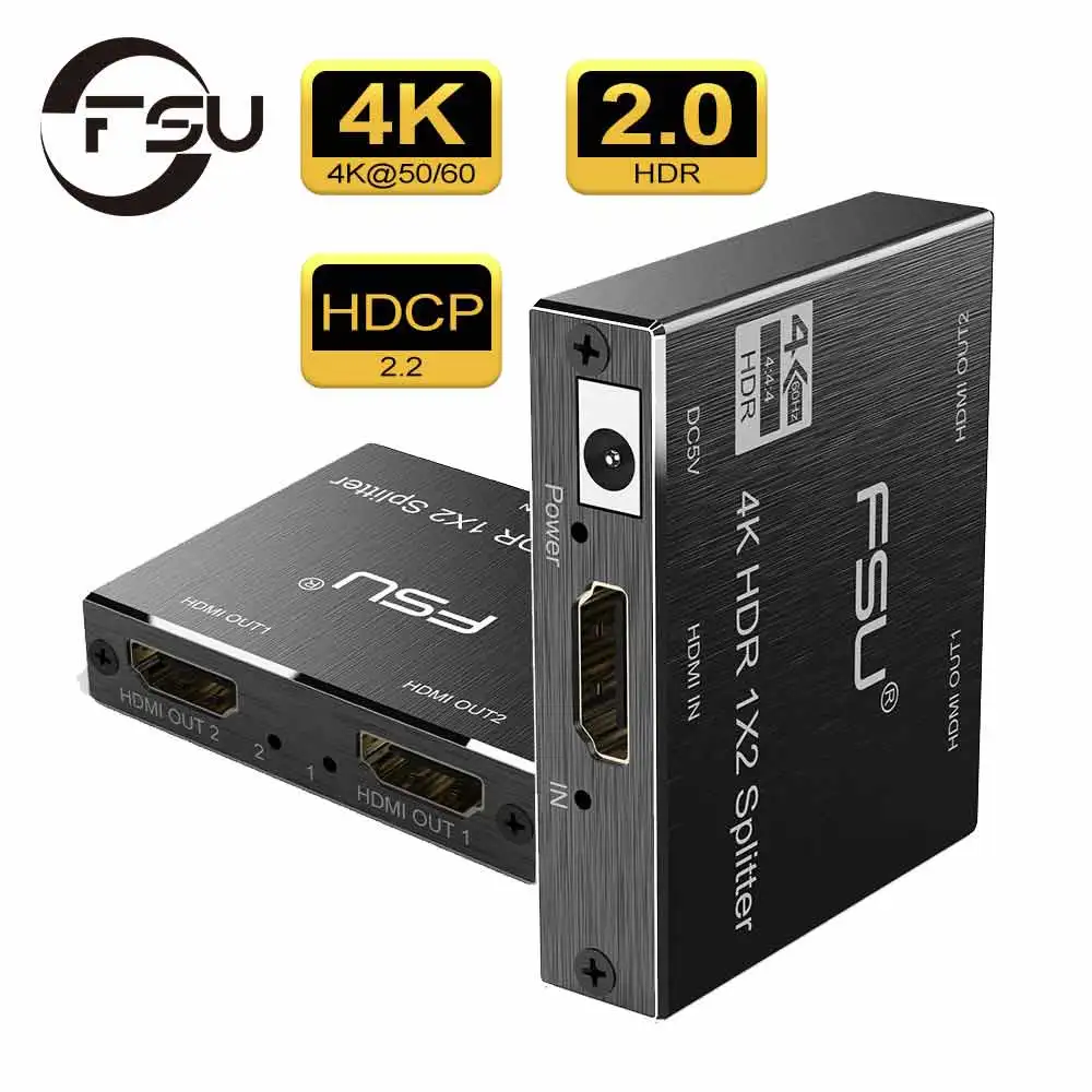 

HDR 4K @ 60 Гц HDMI-совместимый 2,0 сплиттер HD видео HDMI переключатель разделение 1 в 2 выхода усилитель двойной дисплей для HDTV DVD PS3