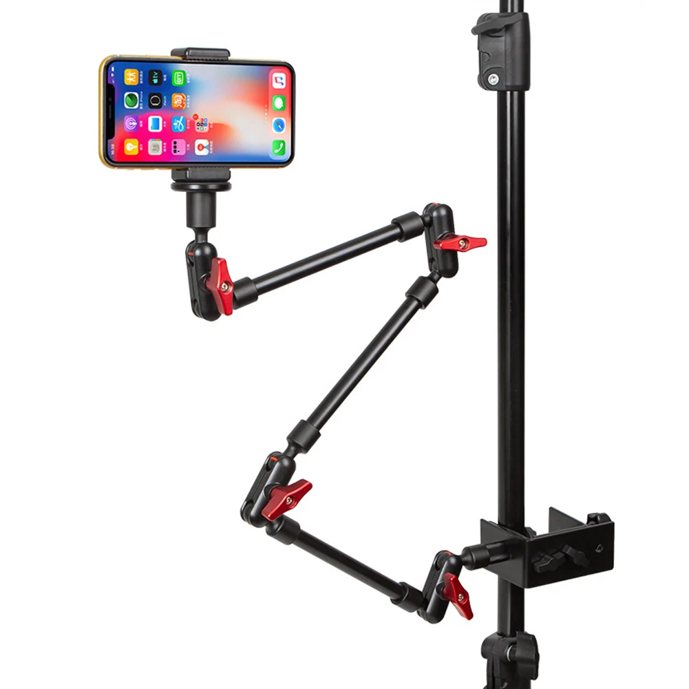 

Microphone Suspension Boom Scissor Arm Stand Mic Clip Phone Clamp Tablet Holder Desk Mount With 8 To 32in 360 Degree Rotation