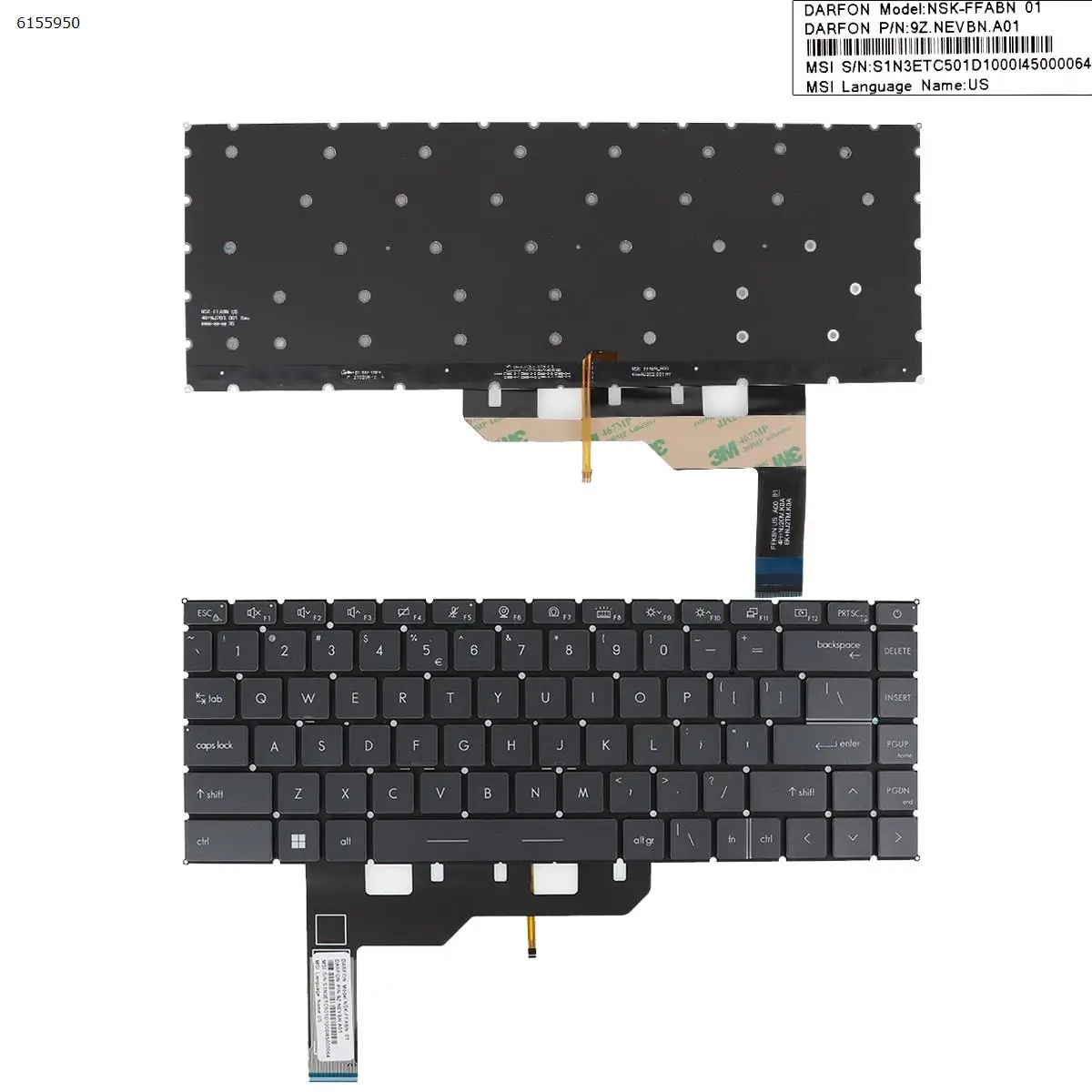 

Клавиатура для ноутбука MSI GE66 GS66 с подсветкой в черном и сером цветах