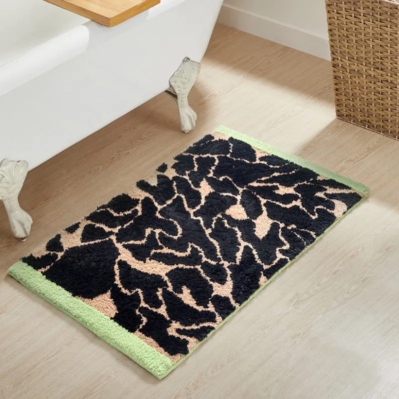 Черный искусственный ворсовый ковер мягкие искусственные коврики современный