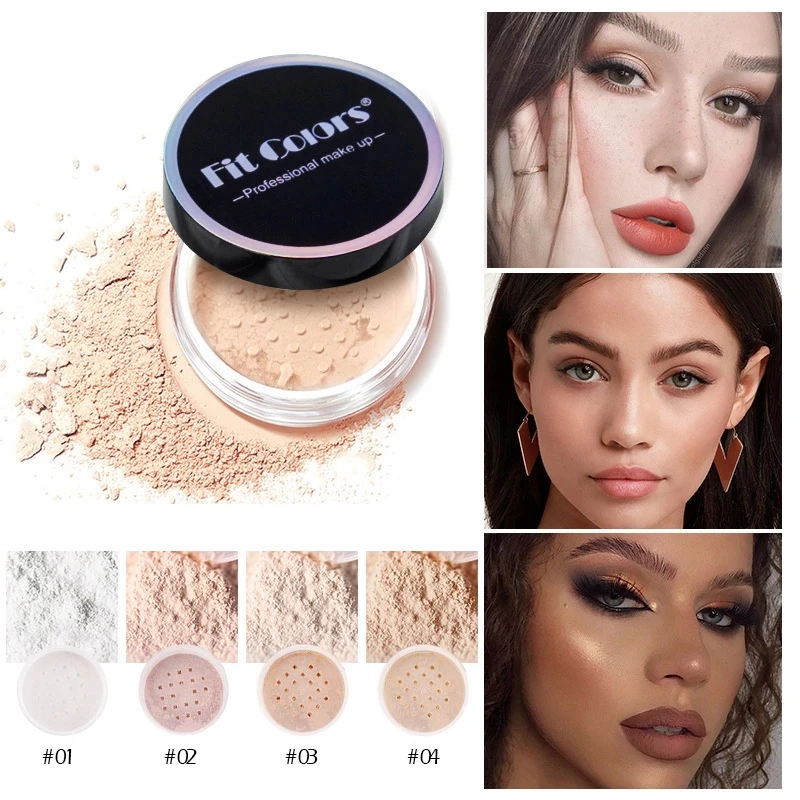 

Makeup Sunscreen Loose Powder 4 Colors Lasting Oil Control Make Up Powder Brightening Concealer Light Waterproof Face Cosmetics