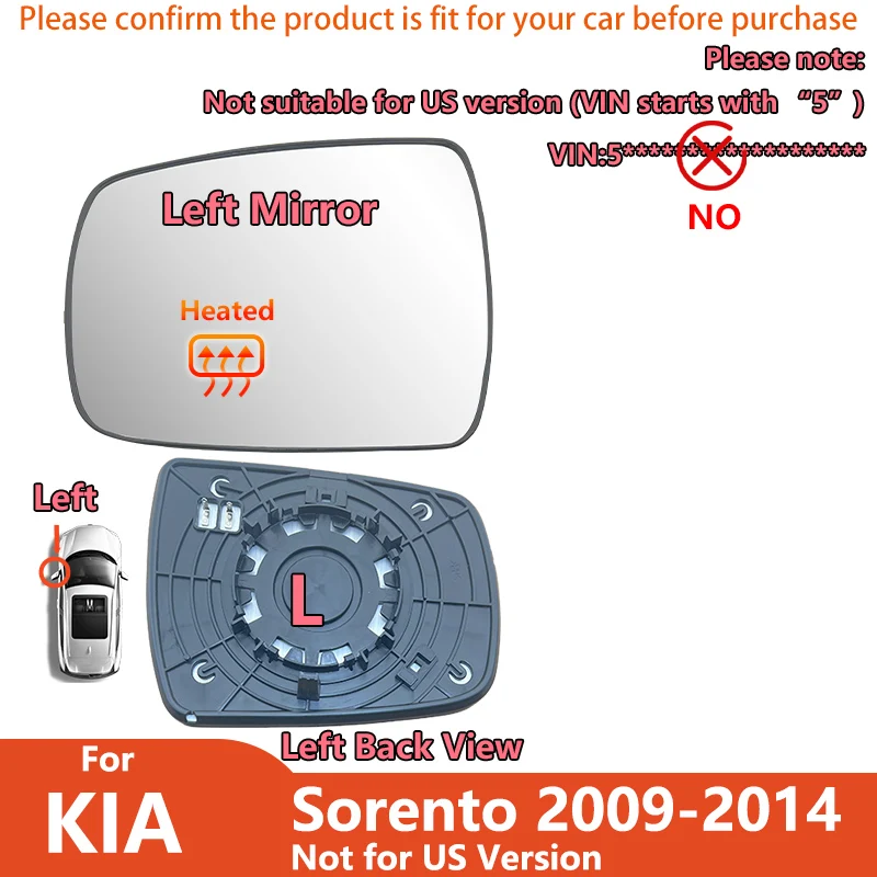 

Левое и правое зеркало заднего вида для KIA Sorento 2009 2010 2011 2012 2013 2014 (не для версии США)/автомобильное зеркало, запасные части