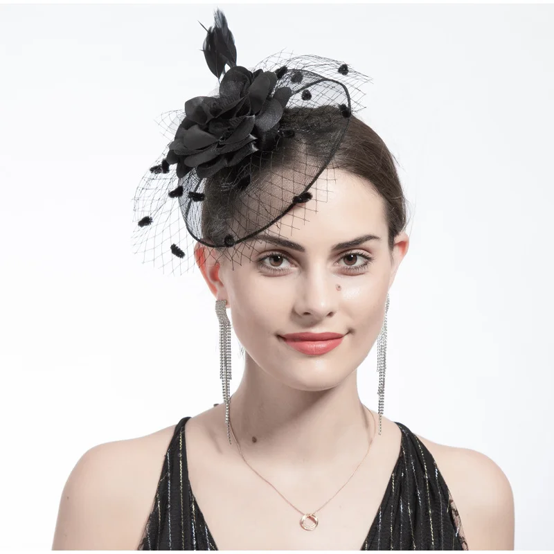 

New In Vintage Feather Fascinators for Women Ascinator Hats for Women Wedding and Church Luxury Headband Hat Caps Tea Party
