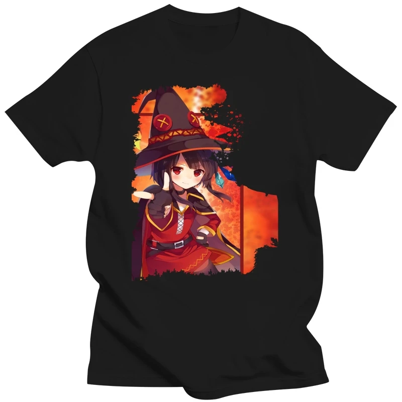 

Konosuba футболка аниме рубашка хлопковая унисекс футболка высшего качества подарок на Рождество T203 летние топы с круглым вырезом Футболка