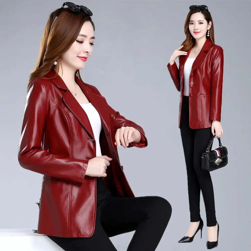 Female Leather Coat PU Jacket 2022 New Fashion Long Wild Women Clothing Causal Women's Leather Jackets Short Slim Fashion Coats