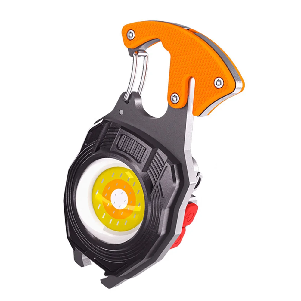 

Mini Keychain Flashlight Rechargeable Portable Keychain Work Light with Screwdriver Lighter Bottle Opener for Fishing Walking