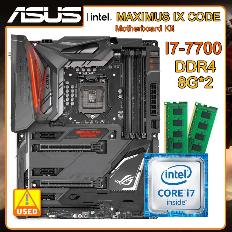 

LGA 1151 Intel Z270 Motherboard kit with Core I7 7700 and DDR4 8g*2 ASUS ROG MAXIMUS IX CODE Motherboard set M.2 PCI-E 3.0 ATX