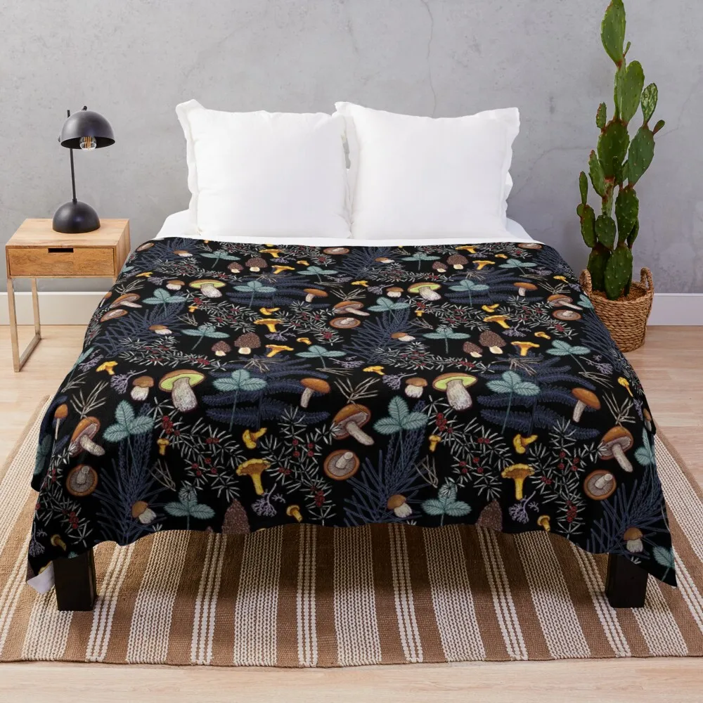 

Темный лес грибы плед одеяло тяжелый одеяло роскошное утолщенное Флисовое одеяло для кемпинга