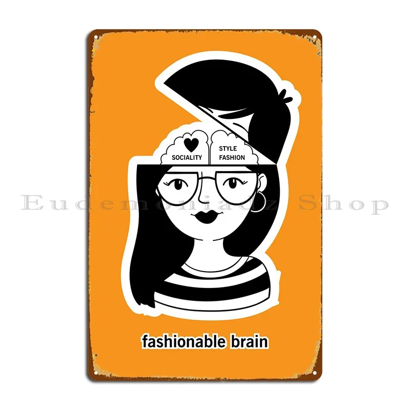 

Fashionable Brain Think Metal Plaque Poster Rusty Wall Cave Home Print Cinema Tin Sign Poster