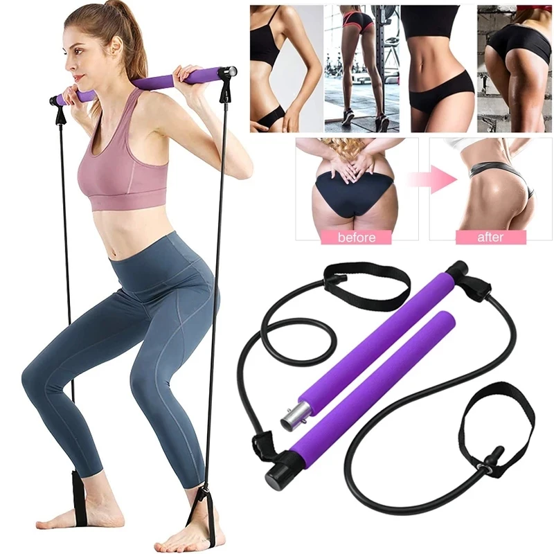 Yoga Crossfit Resistance Bands Exerciser Pull Rope Portable Gym Workout Pilates Bar Trainer Elastic Bands For Fitness Equipment