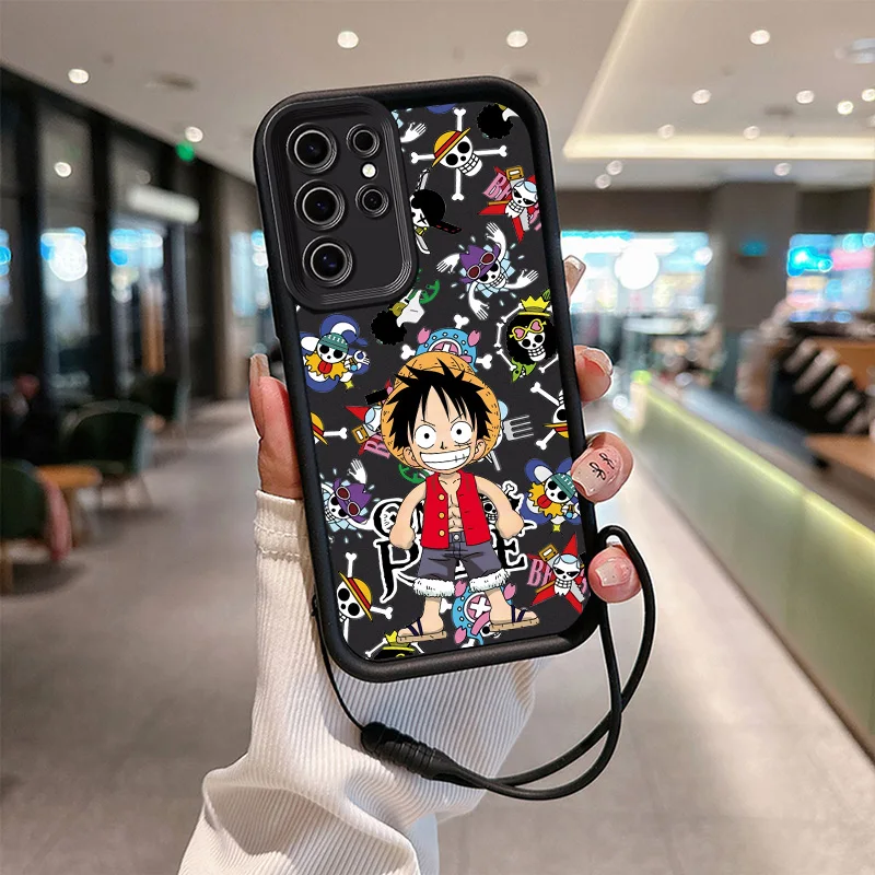 Чехол O-One P-Piecee Eyes с веревкой для Xiaomi 12T 11Lite 14 Poco F5 F4 2 X5 4 3 M3 Redmi 9AC 10AC Prime Funda мягкий