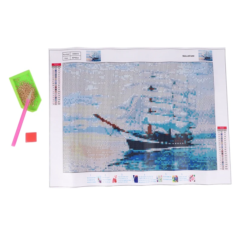 Акция! Алмазная живопись 5D &quotсделай сам&quot пейзаж лодки вышивка крестиком