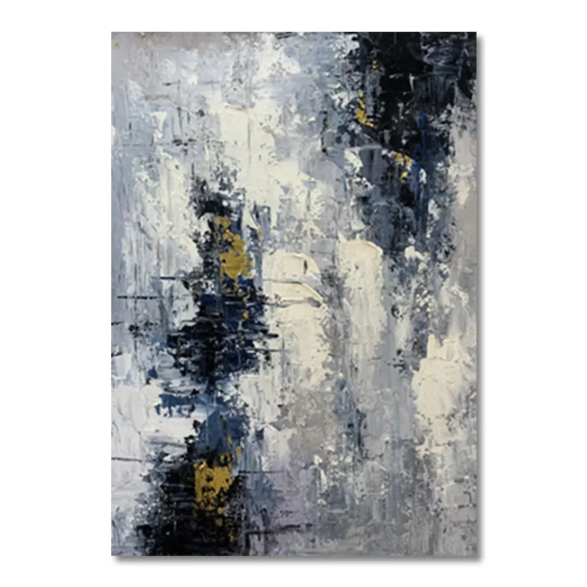 

Hand Painted Textured Abstract Oil Painting, Gold Leaf, Wall Art For Modern Home, Oil Painting For Hotel And Living Room Decorat