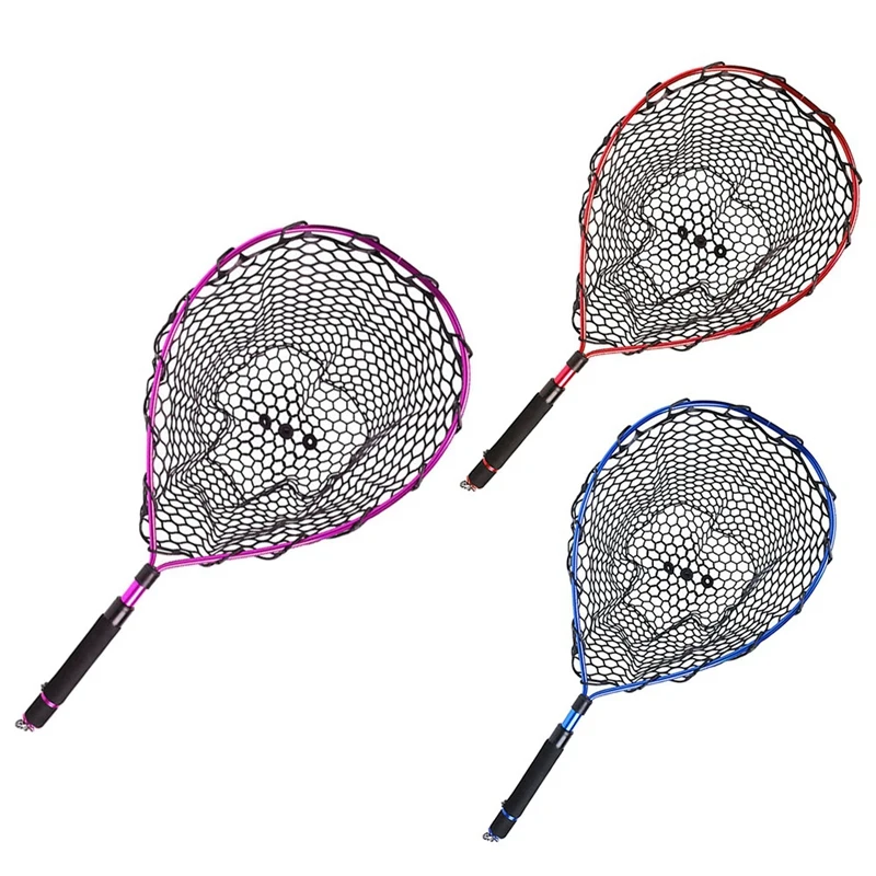 

Fly Fishing Net Folding Dip Net Outdoor Fishing Non-Slip Aluminum Alloy Pole Handle Large Catching Fish Mesh