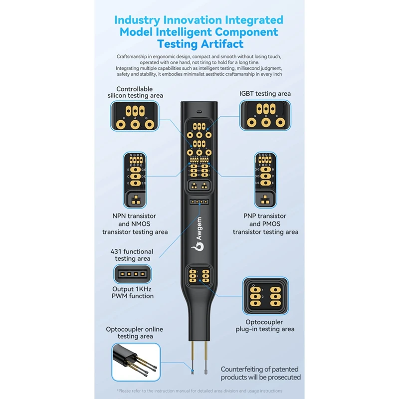 Awgem TO2 Многофункциональный тестер оптопары Тестер транзисторов для трубки NMOS/PMOS