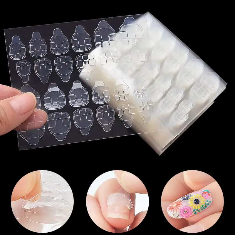 

10 Sheets-240pcs Sticker Clear Adhesive Nail Tabs Press on Nail Waterproof Double Sided Stickers for full cover False Nails Tip