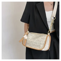 wonder bags 2022 luxury brand simple elegant womens pu leather shoulder bag presbyopic letter wide handbags for women