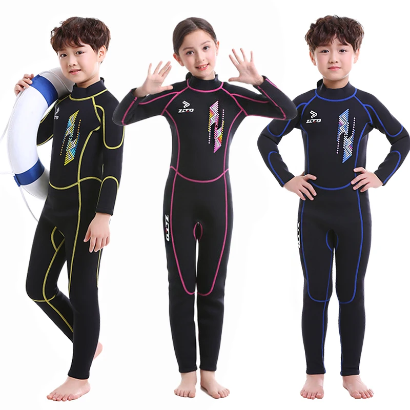 

Детский гидрокостюм для подводного фридайвинга, неопреновый купальник для мальчиков и девочек, толстые купальные костюмы для серфинга, подводного плавания с аквалангом