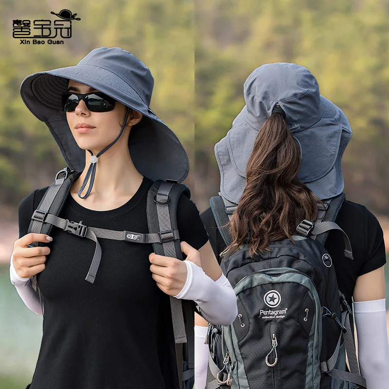 Women Fishing Sun Hat Men Summer UV Protection Bucket Caps Outdoor Hiking Gardening Beach Lawn Hat
