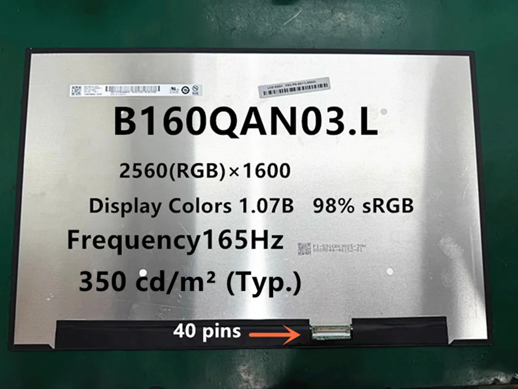 ЖК-экран для ноутбука 165 Гц 16 дюймов B160QAN03.L AUOC1A5 матричная панель замена панели