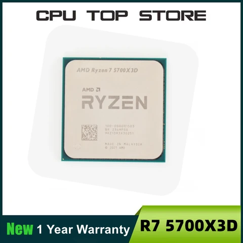 Новый процессор AMD R7 5700X3D Ryzen 7 5700X3D 3,0 ГГц 8-ядерный 16-поточный процессор 7 нм L3 = 96M Разъем AM4 без вентилятора