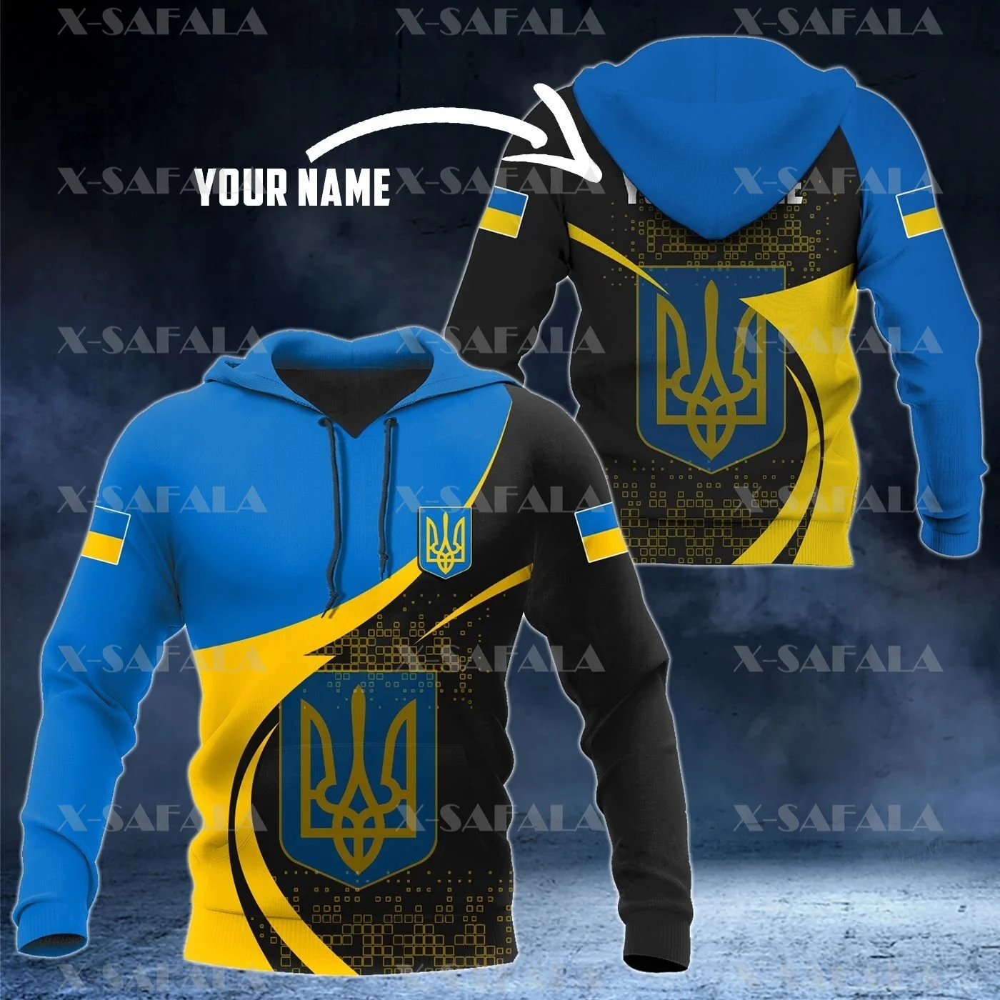 

UKRAINE PROUD WITH COAT OF ARMS 3D Print Hoodie Spring Autumn Man Women Harajuku Outwear Hooded Pullover Tracksuits Casual-2