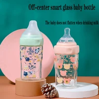 240ml baby bottle wide diameter glass baby bottle simulates breast milk drink anti flatulence complimentary silicone spoon